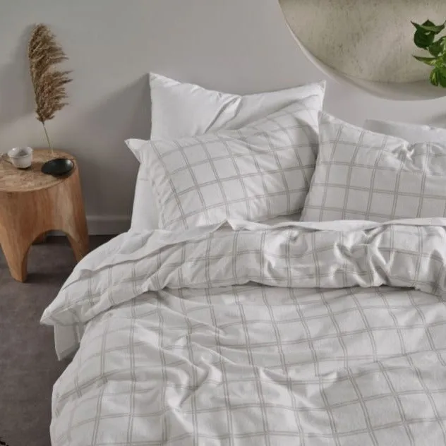 Westley Silver Flannelette Quilt Cover Set by Linen House