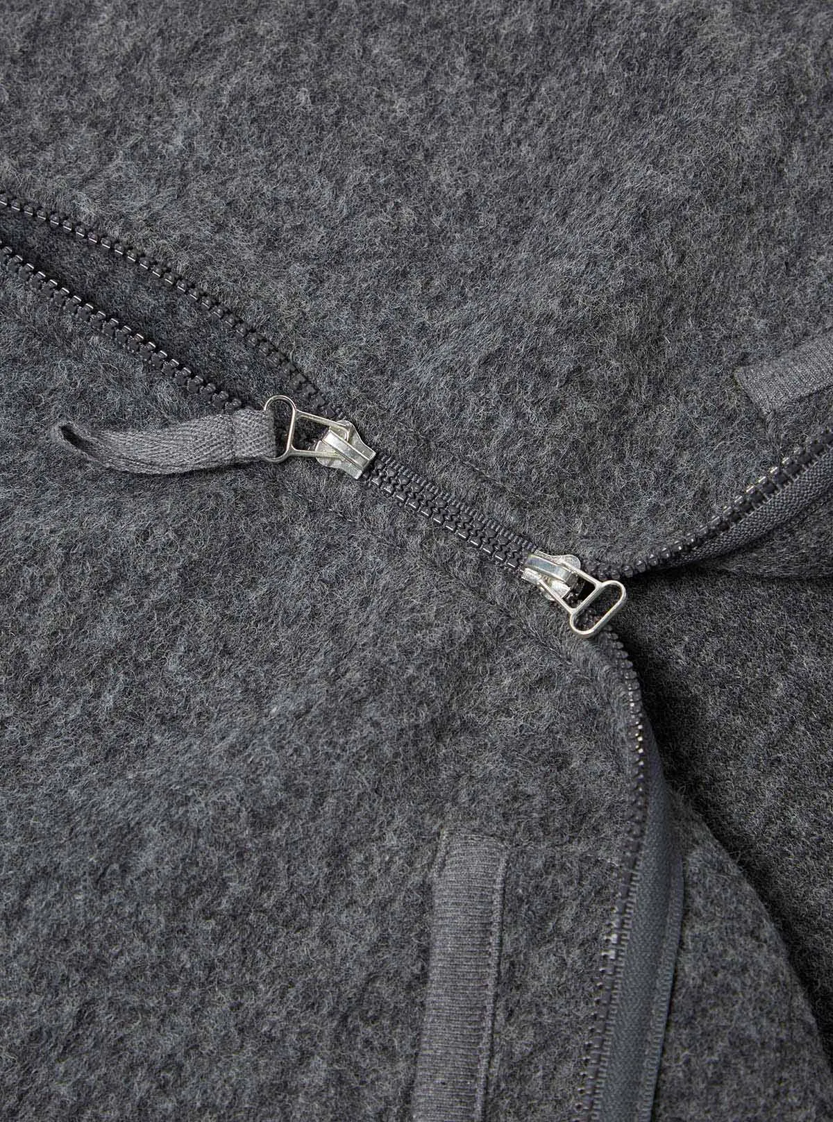 Zip Waistcoat -- Grey Marl Wool Fleece