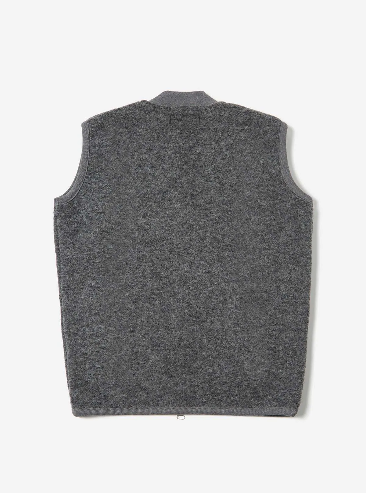 Zip Waistcoat -- Grey Marl Wool Fleece